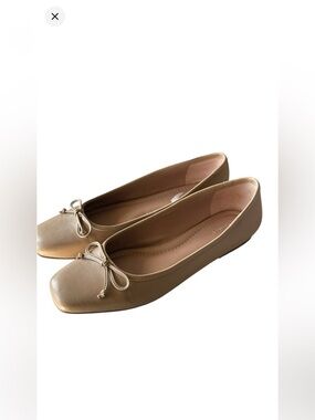 NORDSTROM Leather Ballet Flats Ashton Nude/Tan